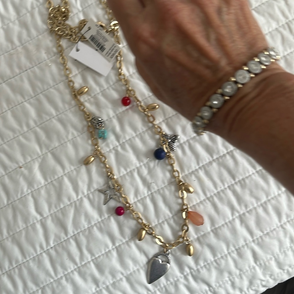 Costume charm necklace and stretch bracelet